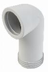 Wisa Closetafvoerbocht, nummer 301A, 90� graden, 1-delig, 110 en 110mm aansluitdiameter, 180mm lengte, kunststof, wit