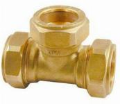 Solar Knelfitting, messing, T-koppeling knel 15mm (knel x knel x knel)