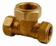 Solar Knelfitting, messing, T-koppeling 15x12x15mm knel (knel x knel x knel)