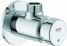 Grohe Euroeco Cosmopolitan T douchekraan zelfsluitend 1/2" blauw/rood chroom 36267000