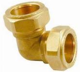 Solar Knelfitting, messing, knie koppeling 90gr verlopend, 15 x 10mm (knel x knel)