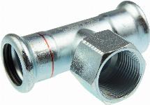 VSH XPress C stalen T-stuk 35 mm pers x Rp 3/4" binnendraad x 35 mm pers 6207102