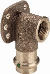 Viega Profipress, muurplaat laag 1/2x12mm, brons, haaks, 16 bar, contourcode V