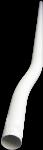 Wisa Valpijpbocht, voor W285, 90� graden, 1-delig, sprong naar achteren, 34mm sprong, 32mm diameter, 1550mm lengte, kunststof, wit