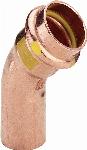 Viega Profipress bocht koppeling, 45gr, 15mm x 15mm, koper, gas (insteek x pers)
