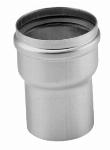 Solar Plus Alu-fix, enkelwandig rookgas, verloop, aluminium, steekeind 80mm, mof 100mm, lengte 125/75mm