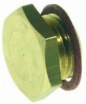 VSH messing plug met fiberring 1/4" buitendraad 0494021