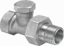 Oventrop voetventiel, PN 10 messing, 1/2" (15), haaks, binnendraad/buitendraad, vernikkeld, bediening: binnenzeskant