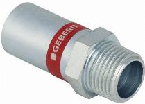 Geberit Mapress overgang recht, 1-delig C-staal met CIIR afdichtring 15mm x R1/2" (schuifeind x buitendraad) 21932