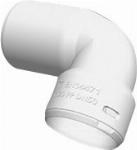 Ubbink enkelwandig rookgas bocht kunststof steekeind 60mm klikbevestiging 65mm met deksel 0716013