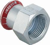 Geberit Mapress schroefbus recht 1-delig C-staal met CIIR afdichtring 15mm x RP1/2" (persmof x binnendraad) 21802