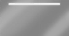 Looox M-Line spiegel met verwarming en verlichting horizontaal aan de bovenzijde. Afmeting: 1200x600mm. Kleur lijst RVS.