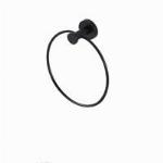 Geesa Nemox Black handdoekhouder, ring rond, rvs, 1 stang, ronde rozet, hxdxl 201x61x183mm, kleur zwart