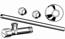 Schell Comfort hoekstopkraan set met pijpje 3/8"x10mm met zelfdichtende schroefdraad en comfort greep chroom 050200699