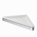 Geesa Frame Hoekplanchet met witte inzet verchroomd messing 170x25x170mm (LxHxD) 91880302