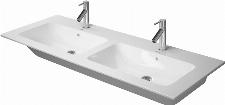Duravit Starck Me wastafel dubbel m. 2x1 kraangat m. overloop 130x49cm wit 2336130000