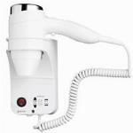 Geesa, haardroger 1400W, 3 snelheden, kunststof, scheerstopcontact 110 en 220V, hxbxd 180x270x135mm, wit