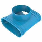 Wavin Ventiza t-stuk, ovaal, PVC, 195x125mm, blauw