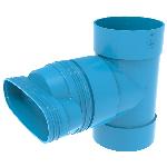 Wavin Ventiza t-stuk, ovaal, PVC, 235x160mm, blauw