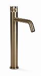 Blue Label Brondby Facet wastafelkraan high rise cold start, gekartelde greep, geborsteld goud FK-0326K-BB