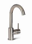 Blue Label Brondby XL wastafelkraan C-uitloop cold start geborsteld nikkel FK-0329XL-BN