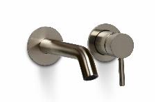 Blue Label Brondby XL wastafelkraan wand 18cm cold start incl. inbouwdeel, geborsteld nikkel
