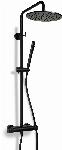 Blue Label Brondby Facet regendouche in hoogte verstelbaar, douchethermostaat, messing hoofddouche 25 cm mat zwart FK-8075/SK-MB
