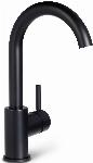 Blue Label Brondby XL wastafelkraan C-uitloop cold start, mat zwart FK-0329XL-MB