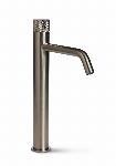 Blue Label Brondby Facet wastafelkraan high rise cold start, gekartelde greep, geborsteld nikkel FK-0326K-BN