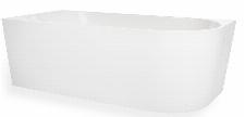 Blue Label Rasmus back-to-wall badhoek links, acryl 180x80x58cm (LxBxH) glans wit