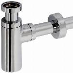 Solar Plus bekersifon, hoog model,inclusief muurbuis en rozet chroom, 1/4", 32mm, chroom