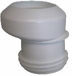 Solar closetafvoermanchet, kunststof, lengte 140mm, uitwendige aansluitdiameter 105 - 100mm, excentrisch, sprong 40mm, wit