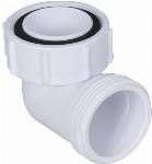 Solar MacValve, Ruimtebesparende bocht, S4U, 1 1/4" x 1 1/4", PP, wit (voor MacValve waterslotloos sifon)