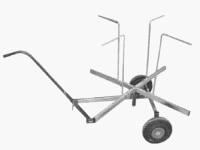 Thermrad afrolwagen, 750mm diameter, 940mm hoogte, haspelwagen, vloerverwarmingswagen, slangenwagen