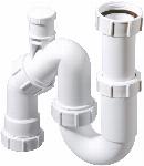 Walraven, McAlpine, Buissifon, met beluchter, 1 1/2" x40mm, 200-260mm hoogte, PP wit (voor wastafel, gootsteen of wasmachine afvoer)