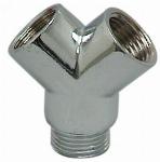 Solar Y-stuk / Broekstuk Chroom. 1/2" binnendraad x 1/2" binnendraad x 1/2" buitendraad