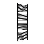 Thermrad Tone handdoekradiator 580W, Ronde stralingsbuis en collector, 6 aansluitingen, hxl 1200x550mm, matzwart