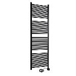 Thermrad Tone-E elektrische handdoekradiator 600W, Ronde stralingsbuis en collector, incl. aansluitsnoer, hxl 1200x550mm matzwart