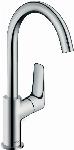 Hansgrohe Logis 210 wastafelkraan met hoge draaibare uitloop 120� z. waste chroom 71131000