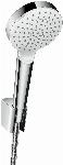 Hansgrohe Crometta / Crometta, Handdouche badset, 100mm douchekop, 1jet, 1250mm doucheslang, met douchehouder, chroom/wit