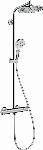 Hansgrohe Crometta S 240 1jet showerpipe: m. Ecostat 1001 CL douchethermostaat HOH=15cm, S 240 1jet hoofdd, Vario handdouche chroom 27267000