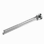 Geesa Luna handdoekhouder, houder draaibaar, messing, 2 stangen, ronde rozet, zwenkbaar, hxdxl 60x435x60mm, kleur chroom