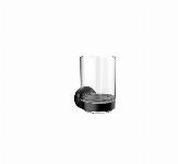 Emco Round, glashouder, zwart met helder glas
