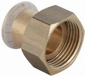 Geberit Mapress, Vlakke koppeling, recht, 2-delig, brons, met CIIR afdichtring, 22mm x G1.1/2" (persmof x wartelmoer)