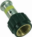 Henco rechte koppeling, schroefbus 32mm x 1" kunststof GAS (pers x binnendraad)