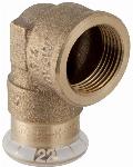 Geberit Mapress, Overgangsknie, 90 graden, 1-delig, brons, met CIIR afdichtring, 12mm x RP1/2" (persmof x binnendraad)