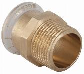 Geberit Mapress, Puntstuk, recht, 1-delig, brons, met CIIR afdichtring, 12mm x R1/2" (persmof x buitendraad)
