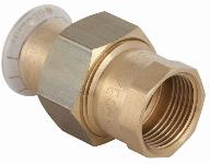 Geberit Mapress, 3D koppeling, recht, 3-delig, brons, met CIIR afdichtring, 22mm x RP1" (persmof x binnendraad)