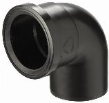 Ubbink rond luchtkanaal, kunststof, 80mm, steekeind, gladde bocht, 87�, lengte 49x50mm, insteek 50mm 0167135