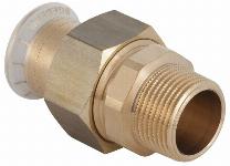 Geberit Mapress, 3D koppeling, recht, 3-delig, brons, met CIIR afdichtring, 15mm x R3/4" (persmof x buitendraad)